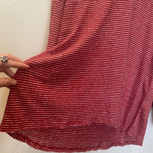 Sundance Linen Tunic Brick Red Striped NWOT - Picture 5 of 7